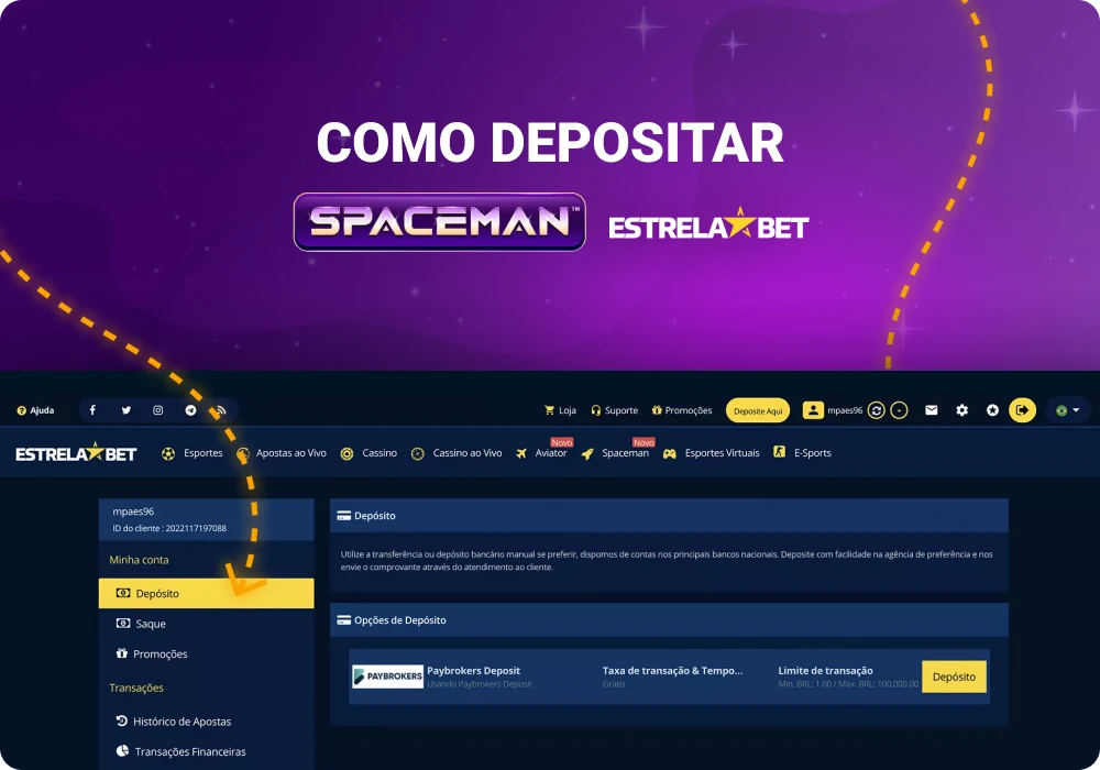 Depositar Estrelabet Brasil